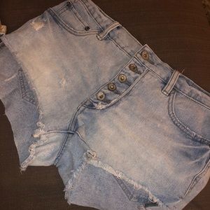 Free People Light Denim Shorts
